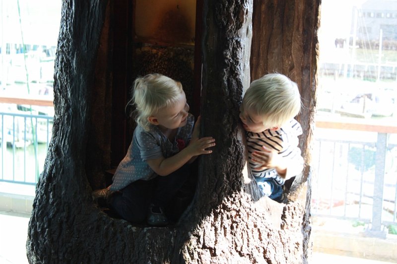 IMG_1210.JPG - Peek-a-boo! Playing in the honey bee tree